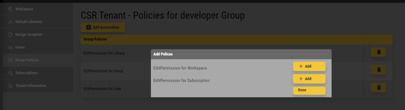 Group Policies - Adding Associations