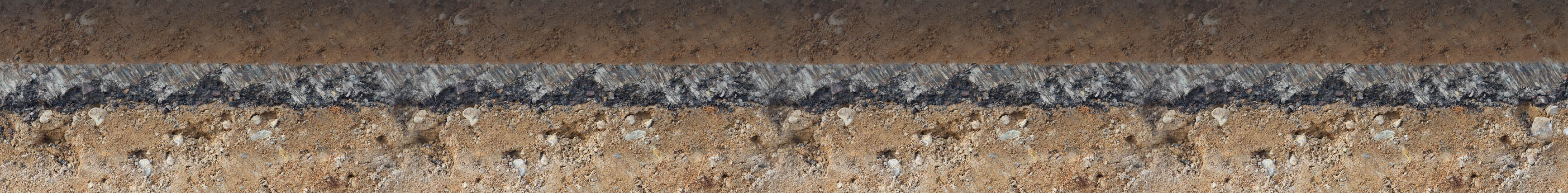 Cross-section of pavement layers